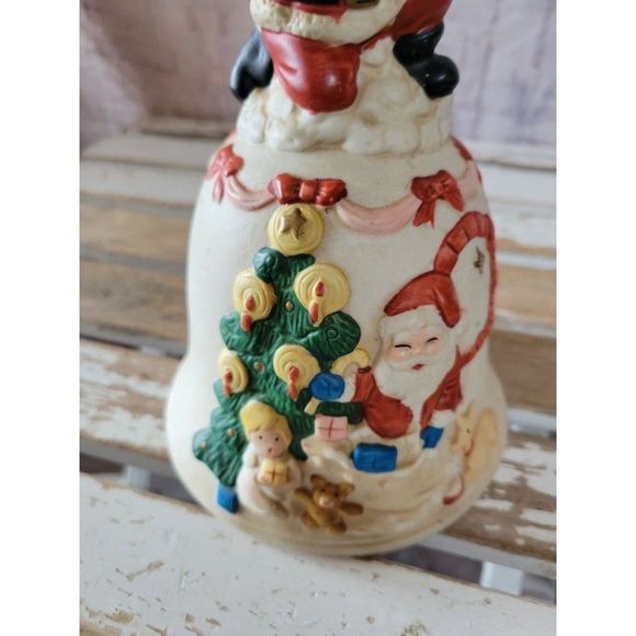 Porcelain vintage Santa Bell Xmas decor tree - Picture 7 of 9